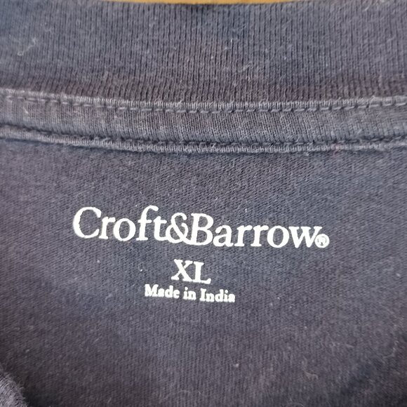 3/$18 - Croft & Barrow Blue Crew Neck Button Short Sleeve Shirt Size XL - Picture 4 of 4